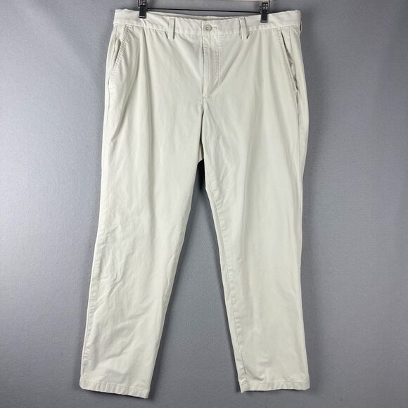 Vineyard Vines Performance Pant Mens 38x28 Ivory Chino Stretch Golf Activewear - Picture 1 of 15